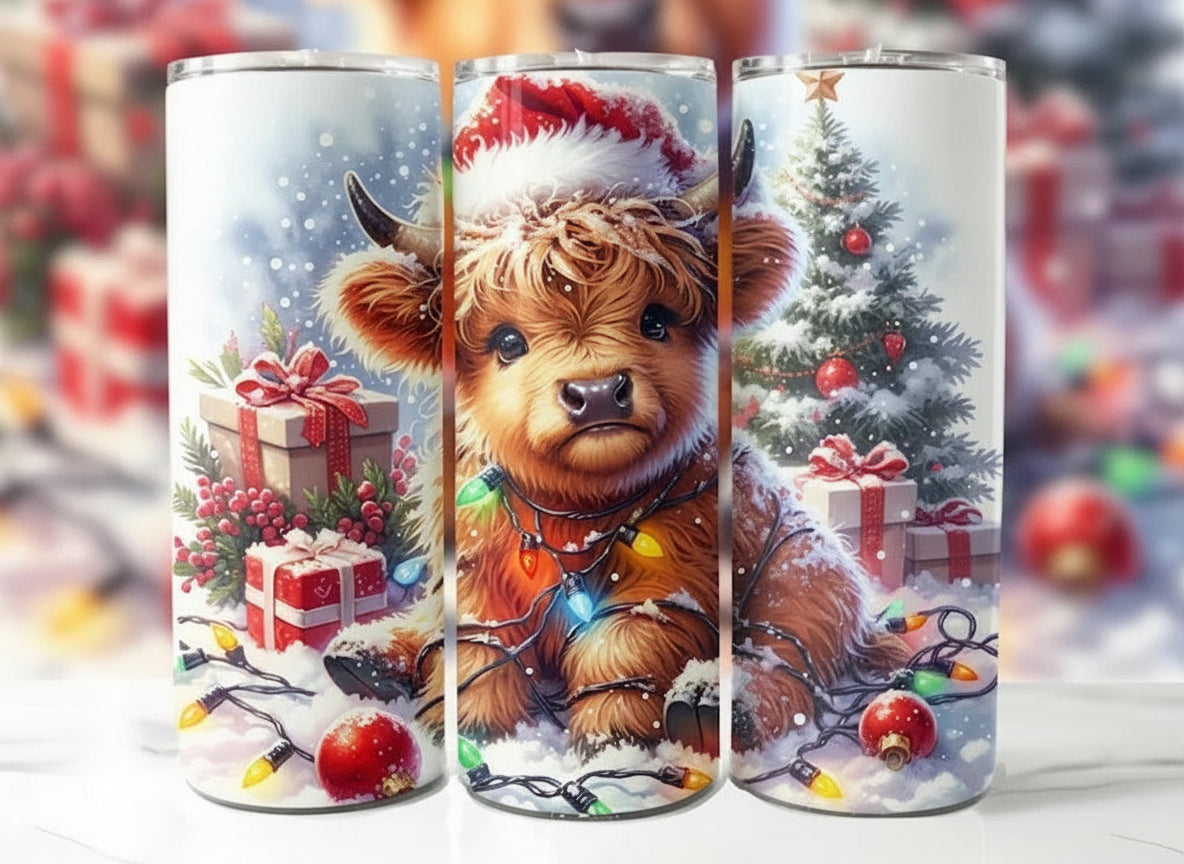 20oz Christmas Cow Tumbler